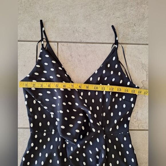 Keepsake the Label Dress Large Black White Polka Dot Ruffle Pleated S - Picture 8 of 9